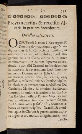 551-578, Brevis accessus & recessus Altaris in gratiam ...