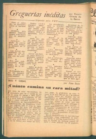 ¿Cuánto camina su cara mitad? : Seres y cosas