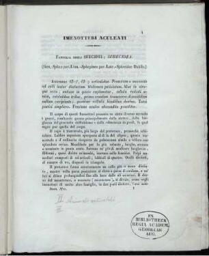 [2], [3], [2], [Pt. 1/2], Text: [Fauna Del Regno Di Napoli Ossia Enumerazione Di Tutti Gli Animali Che Abitano Le Diverse Regioni Di Questo Regno E Le Acque Che Le Bagnano. [2]. [Animali Articolati]. [3]. [Insetti]. [2]. [Imenotteri]. [Pt. 1/2]
