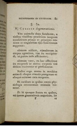 B) Caussae degenerationis