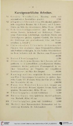 Kunstgewerbliche Arbeiten (Nr. 91-125)
