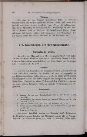 VII. Krankheiten der Bewegungsorgane