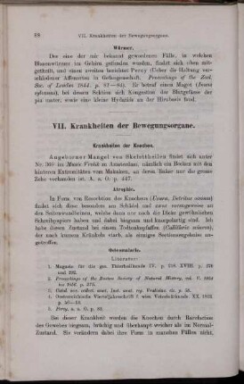 VII. Krankheiten der Bewegungsorgane
