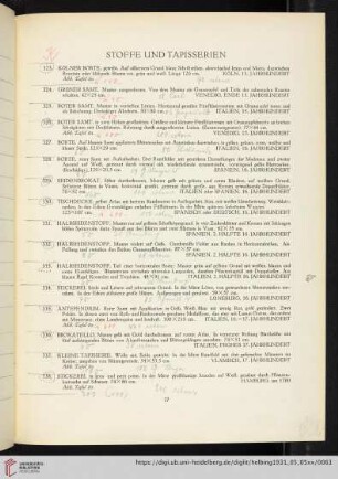 Stoffe und Tapisserien (Nr. 323-354)