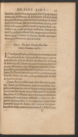 Cap. 9. De Iesu Christo filio Dei unico Domino nostro.