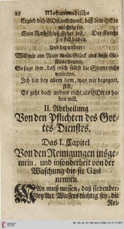 II. Abtheilung: Von den Pflichten des Gottes=Dienstes