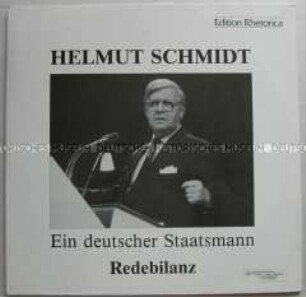 Doppelalbum mit Reden Helmut Schmidts, Plattenhülle