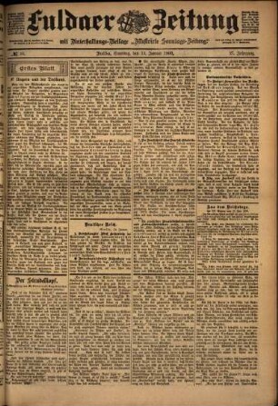 Erste Ausgabe vom Samstag, den 13. Januar 1900.
