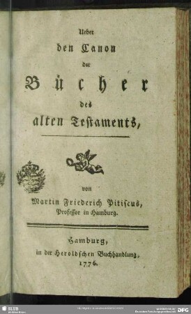 Ueber den Canon der Bücher des alten Testaments