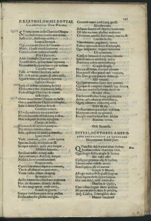 P. Bartolomaei Bottae, Charitatis Ode Prima