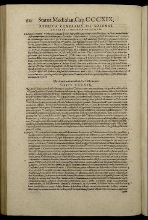 Rubrica Generalis De Solennitatibus Instrumentorum. [Caput CCCXIX. - Cap. CCCXLII.]