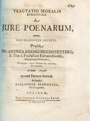 Tractatio Moralis Synoptica de Jure Poenarum, 6. Tractatio moralis synoptica de iure poenarum