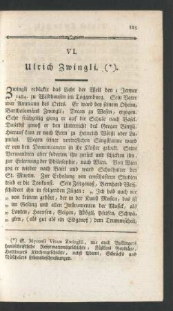 VI. Ulrich Zwingli.