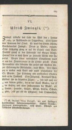 VI. Ulrich Zwingli.