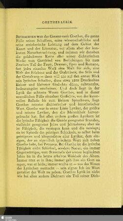 Goethes Lyrik