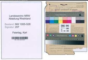 Entnazifizierung Karl Feiertag , geb. 27.06.1900 (Postrat)