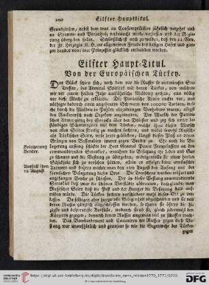 Eilfter Haupttitul. Von der Europäischen Türkey