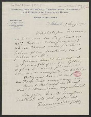 Brief an Robert Freund : 13.05.1913