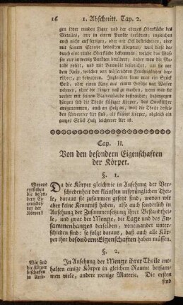 Cap. II. Von den besondern Eigenschaften der Körper.
