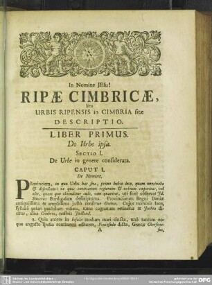 Liber Primus. De Urbe ipsa