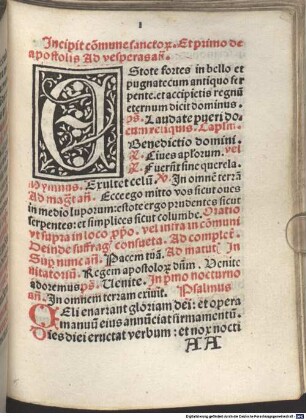 Diurnale Ratisponense : [I,1-5 und II,1-6], [II,6]. Pars aestivalis. Commune sanctorum