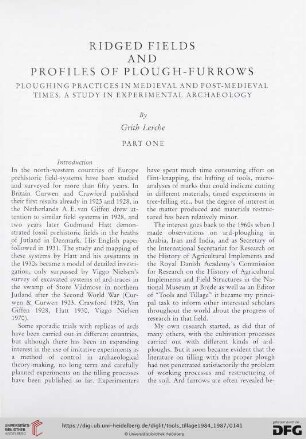 Ridged fields and profiles of plough-furrows : ploughing practices in medieval and post-medieval times, a study in experimental archaeology, 1