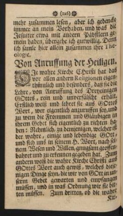 Von Anruffung der Heiligen.