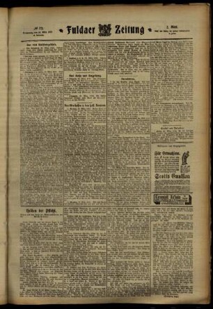 Zweite Ausgabe vom Donnerstag, den 28. März 1912.