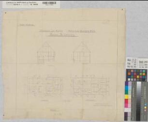 Beckum (Balve) Pachtung Cordes Wohnhaus und Mühle 1907 1 : 100 46 x 51,5 Bleistiftzeichnung Landsberg-Velensches Bauamt Landsberg-Velen
