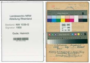 Entnazifizierung Heinrich Gude , geb. 21.09.1893 (Postbeamter)