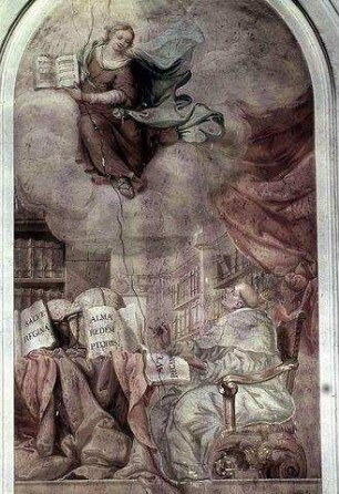 Die Jungfrau Maria erscheint dem heiligen Benedikt (?)