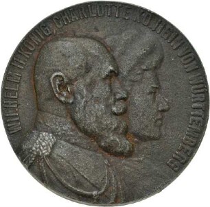 Medaille von Mayer & Wilhelm auf die Silberhochzeit von König Wilhelm II. und Königin Charlotte von Württemberg
