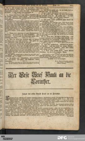 Der Erste Brief Pauli an die Corinther.