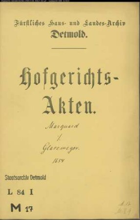 Marquard, Heinrich gegen Johann Glasemeyer, Konduktor zu Belle - Schuldforderung
