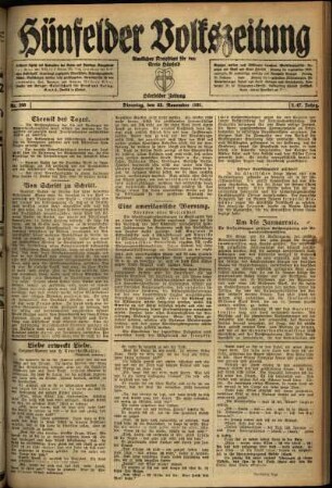 Ausgabe vom Dienstag, den 22. November 1921.