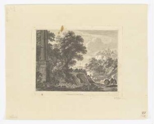 Landschaft mit Ruine und Hirten