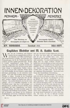 Englisches Mobiliar und M. H. Baillie Scott