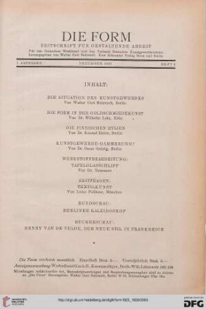 Heft 3 (Dezember 1925)