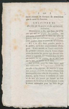 Du plan de la guerre et des opérations militaires
