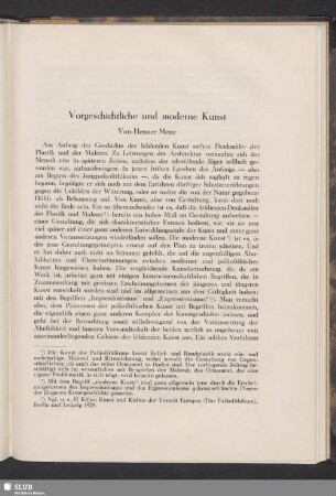 Vorgeschichtliche und moderne Kunst
