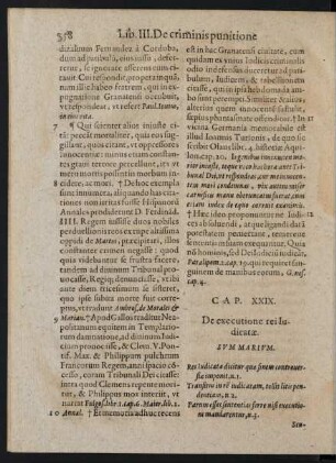 Cap. XXIX. De executione rei Iudicatae