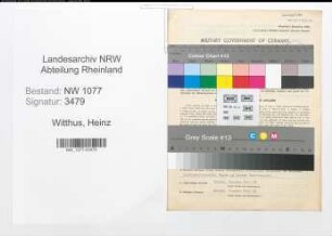 Entnazifizierung Heinz Witthus , geb. 04.05.1920 (Polizist)