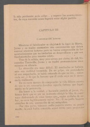 Capítulo III - Conversación penosa