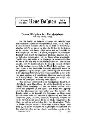 Neuere Methoden der Tierpsychologie