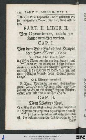 Liber II. Von Operationen, welche am Haupt verrichtet werden.