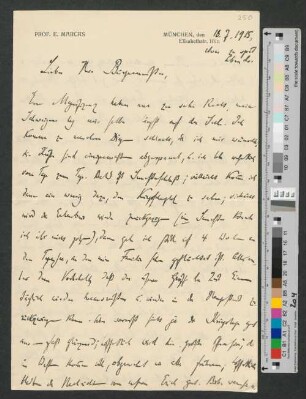 Brief an Werner von Melle