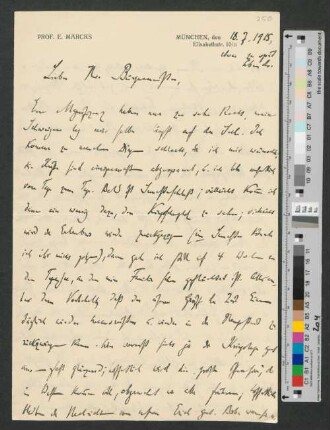 Brief an Werner von Melle
