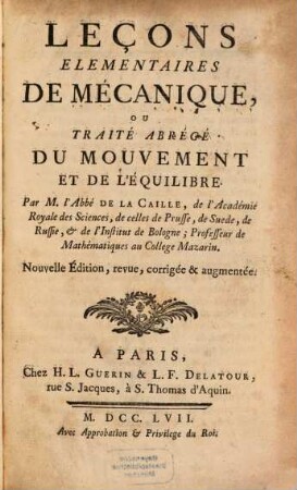 Leçons élémentaires de mécanique