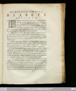 Medicatio Foeminae Diabete Afflictae.