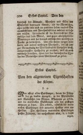 Erstes Capitel. Von den allgemeinen Eigenschaften der Körper.